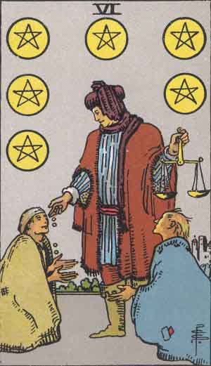 Pentacles 6 tarot card