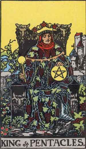 Pentacles King tarot card Pentacles King tarot card
