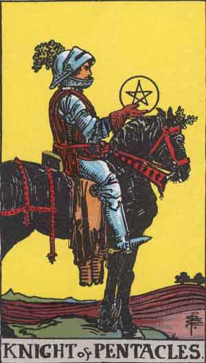 Pentacles Knight tarot card