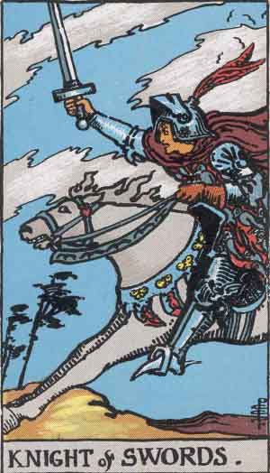 Swords Knight tarot card