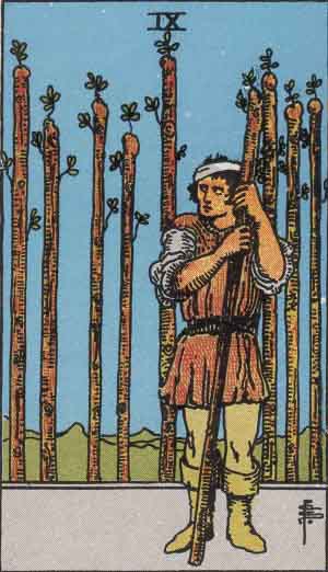 Wands 9 tarot card Wands 9 tarot card