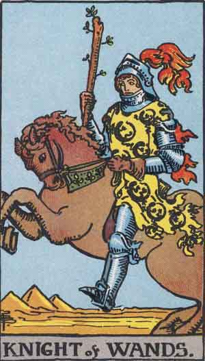 Wands Knight tarot card